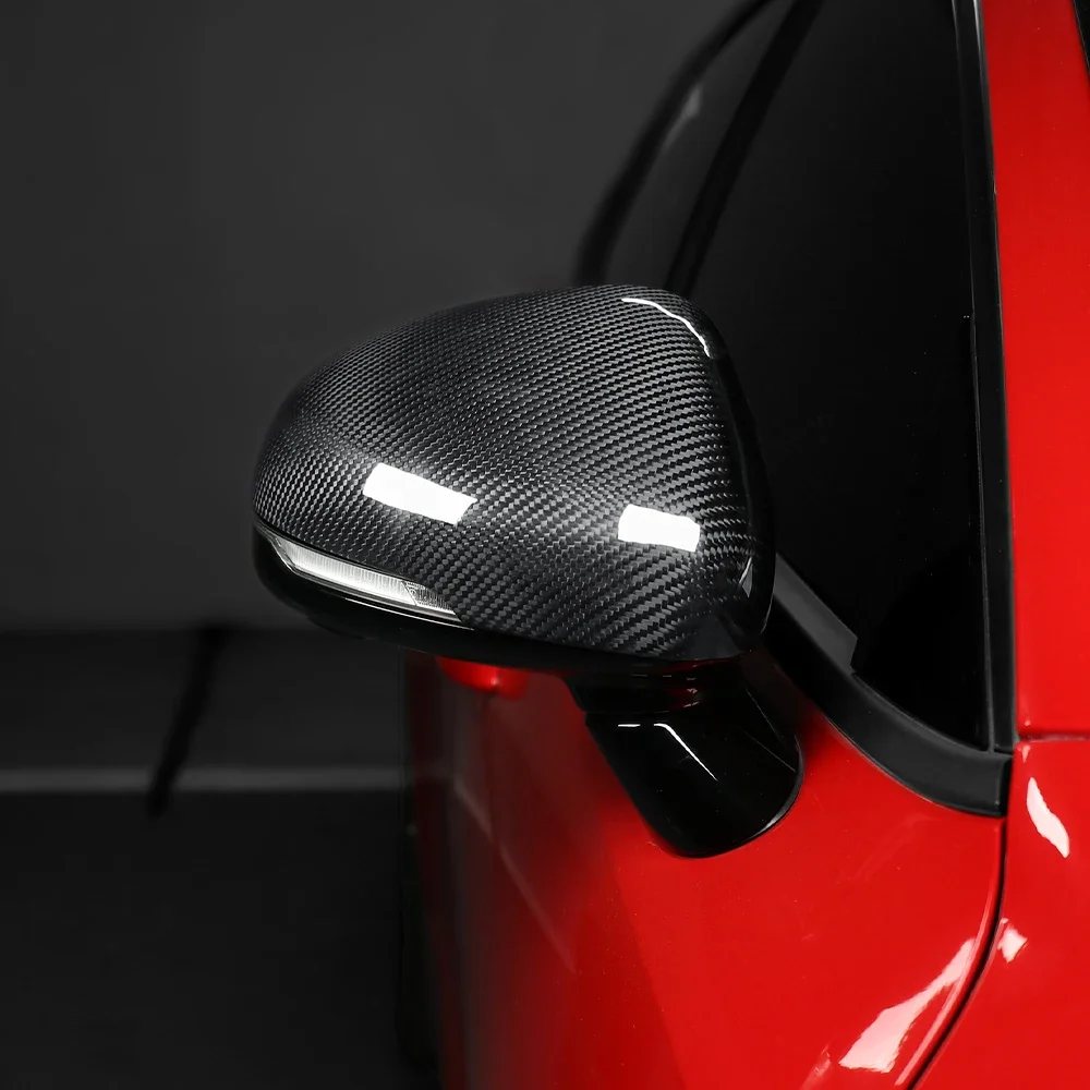 UOSO Real Carbon Fiber Rearview Mirror Cover Side Door Mirror Thickening Cap Shell For KIA Stinger 2018-2023