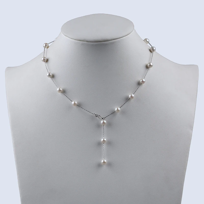 18K Gold Manufacturer jewelry customized Natural Fresh Water Round Pearl Necklace For Women