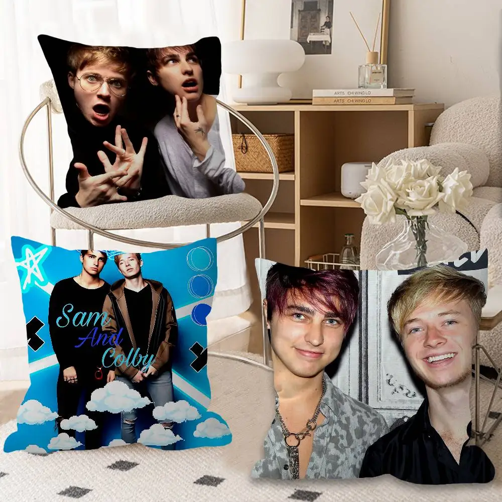 S-Sam And Colby XPLR Cushion Cover Pillow Cover Decor Pillowcase Printed Cushion Case for Couch
