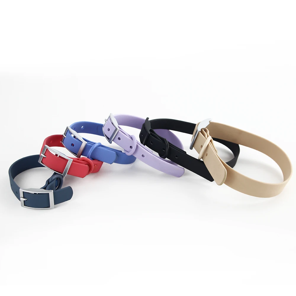 Universelle wasserdichte Hunde halsbänder mit PVC-Gummi aus Zink legierung für mittelgroßes Hunde halsband für Katzen – Detail 7