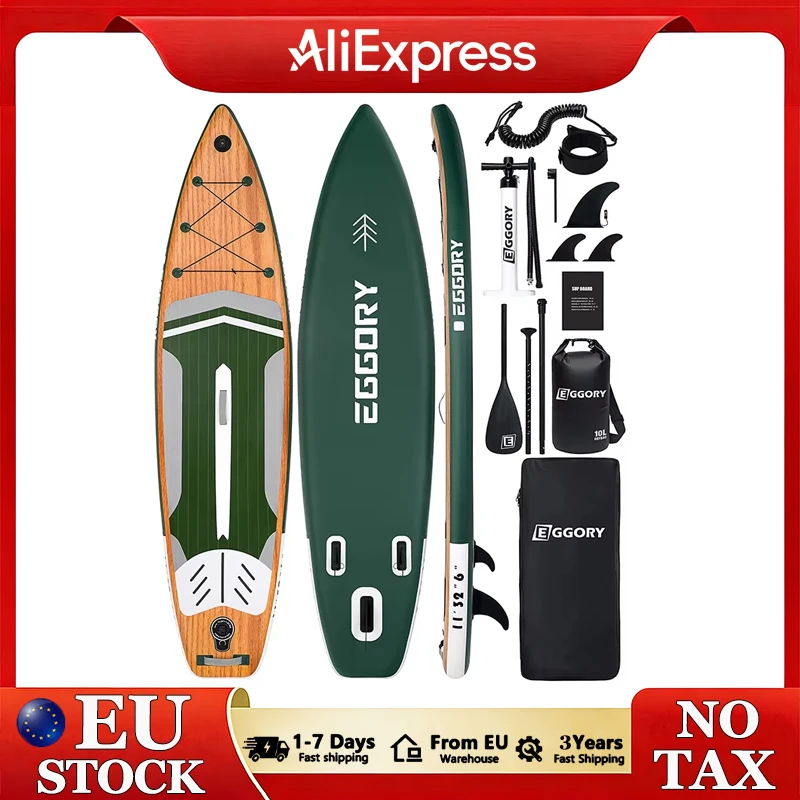 Eggory Tabla de Paddle Surf Inflable Antideslizante de 335*81*15CM para Deportes Acuáticos, Tabla de Stand Up Paddle, Tabla de Surf SUP