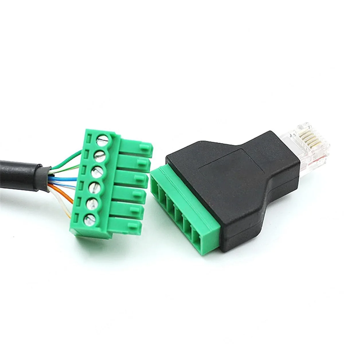 ZIZI 5 Pcs RJ12 Male to 6 Pins Screw Terminal Block Adapter for Cat3 Handset Cable Extension RJ12 6P6C Modular Connectors
