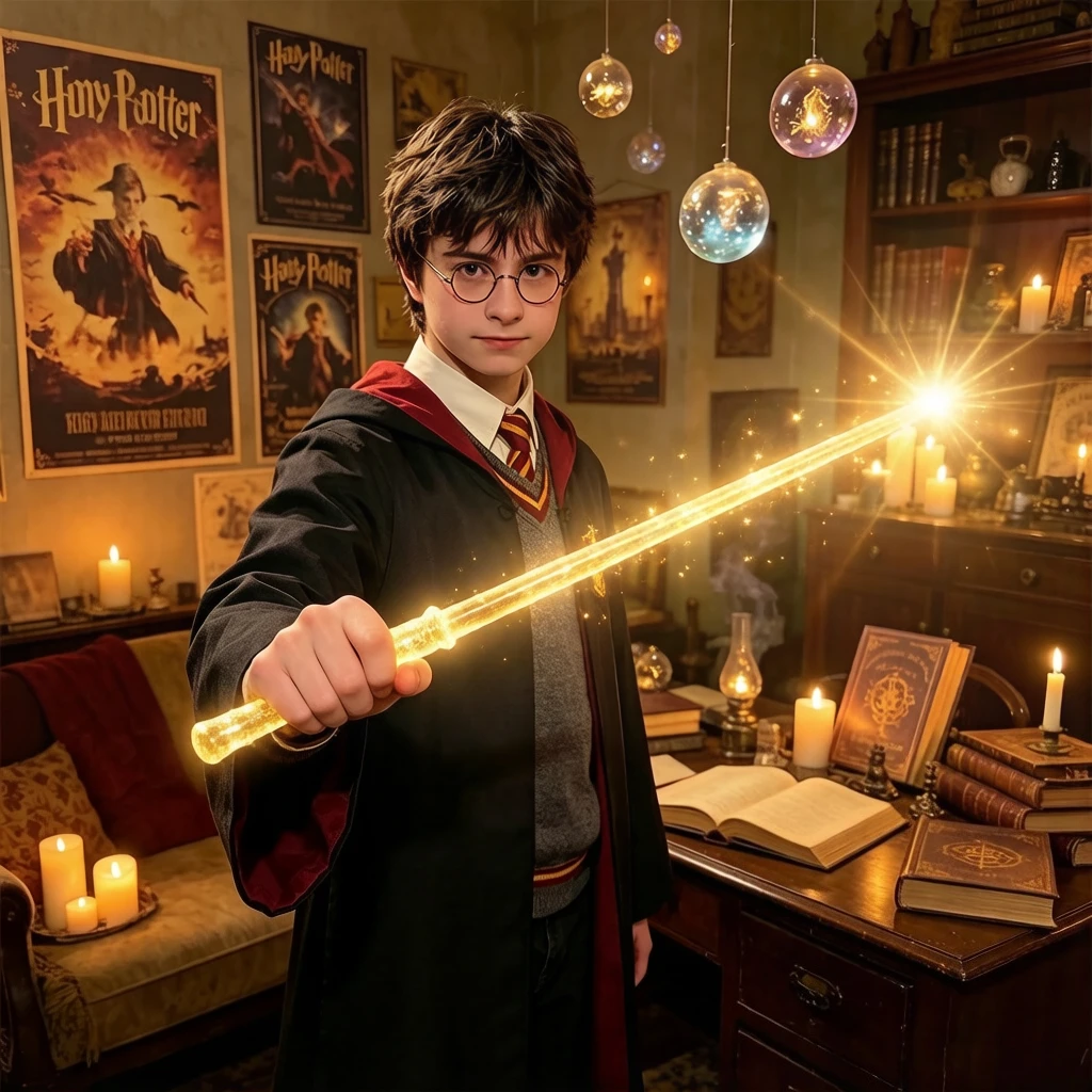Varita Luminosa de Ron Weasley de Harry Potter, Varita Luminosa de Hermione Dumbledore con Luz LED y Batería, Disfraz de Mago para Halloween