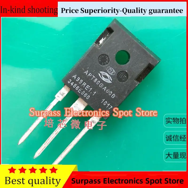 50PCS-100PCS  APT80GA60B  IGBT TO-247 600V 143A  Price Superiority-Quality guarantee