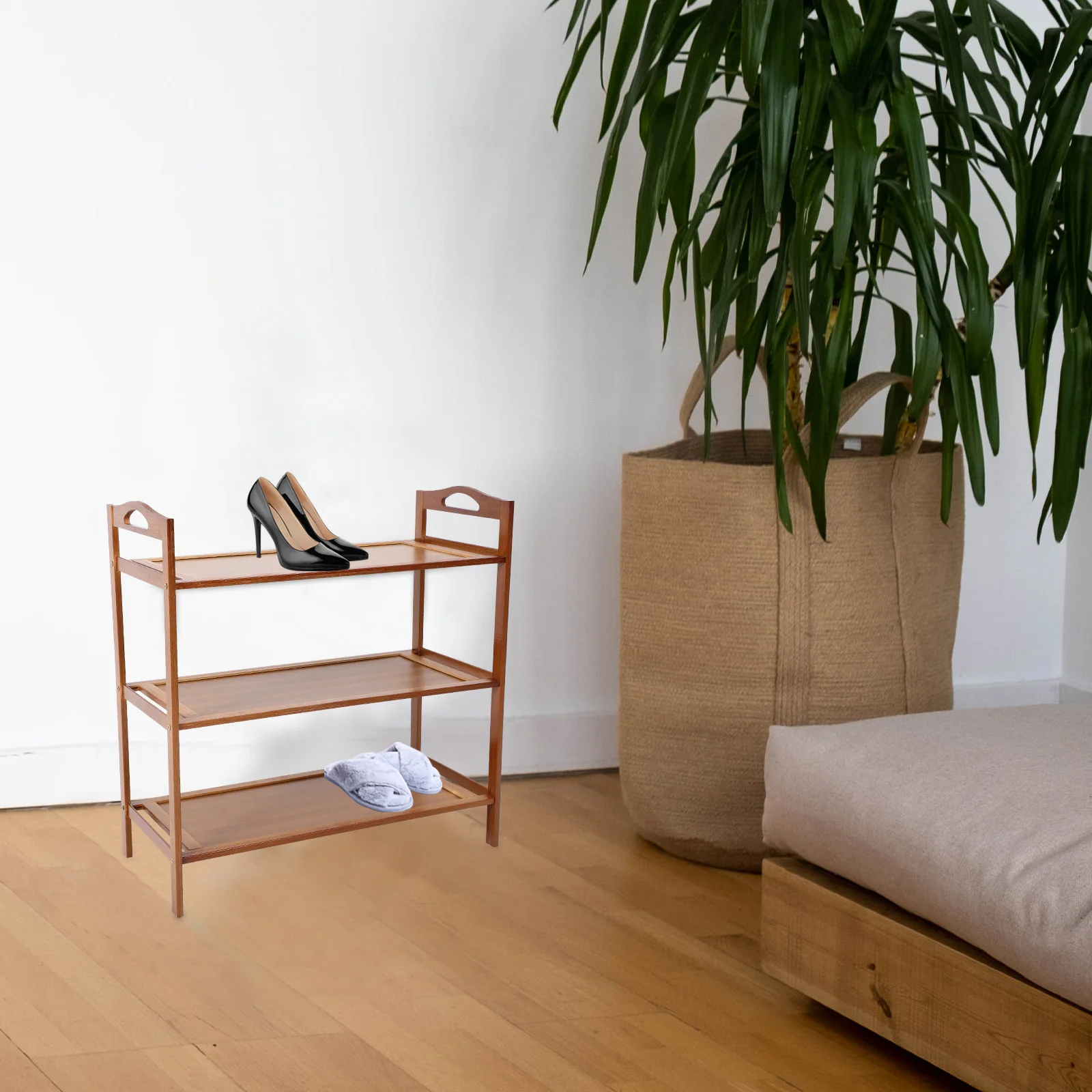 

Bamboo Shoe Rack Multi-layer Storage Organizer Multi-tier Organizers Holder for Entryway Shoes Household Shelf