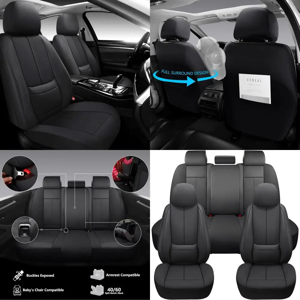 

Full Coverage Leather Car Seat Covers Full Set,Waterproof Seat Covers for Cars,SUVs Pick-up Truck, Car Seat Cushion,Car Seat Pro