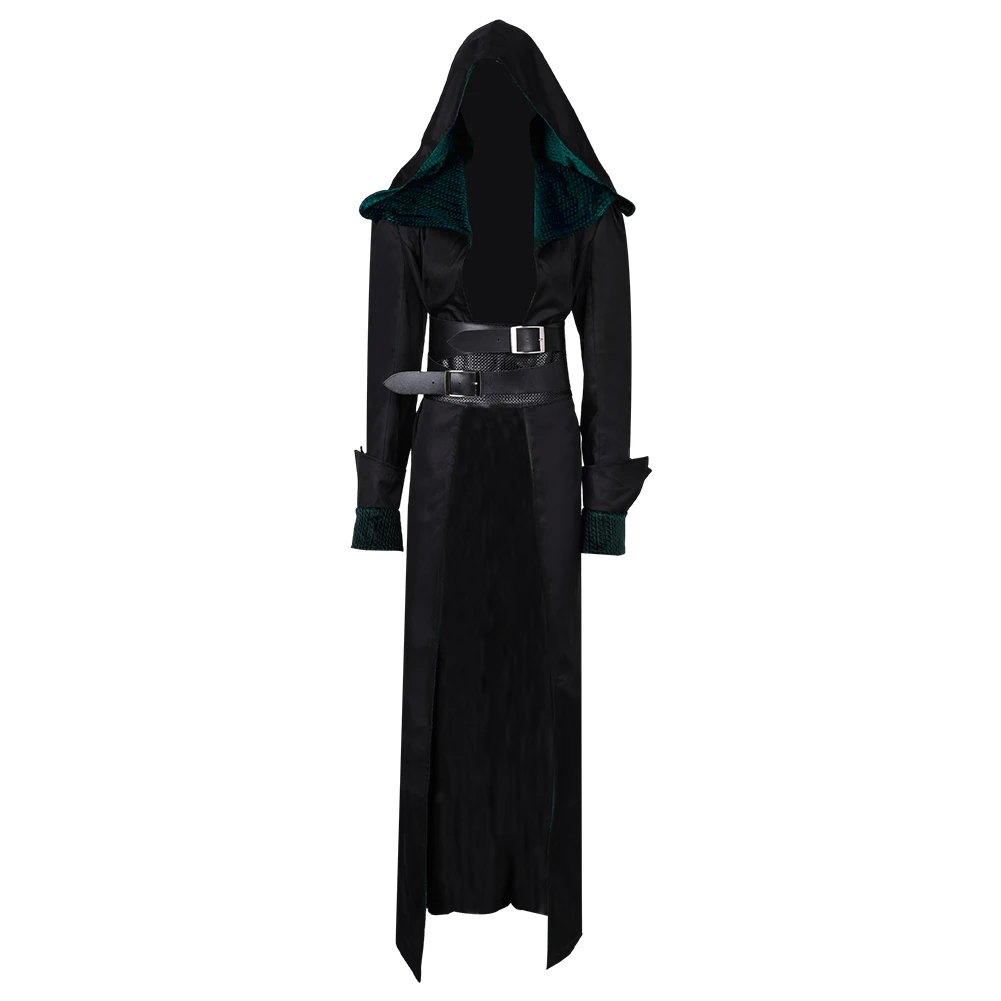 Fantasia Milady Les Trois Cosplay Mousquetaires Costume Black Hooded Cloak For Adult Women Halloween Carnival Role Play Suits