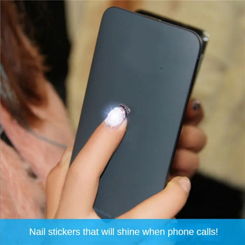 20 adesivi per unghie flash NFC LED chip nudo lampada per unghie luminosa intelligente miglioramento adesivo per unghie, luce bianca