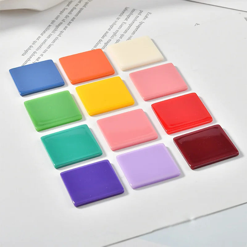 Koreański styl Fruta Square 25mm kolor akrylowy DIY ręcznie robiona spinka do włosów ozdoba kolczyki kolczyki do uszu materiał akcesoria 10 sztuk