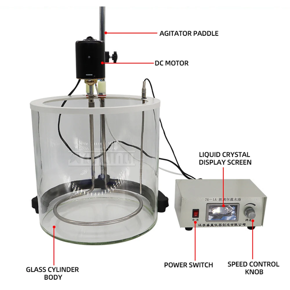 Laboratory Digital Thermostat Heating Water Bath Hot Bath Pot Constant Temperature with Automatic Dispersion Mixer