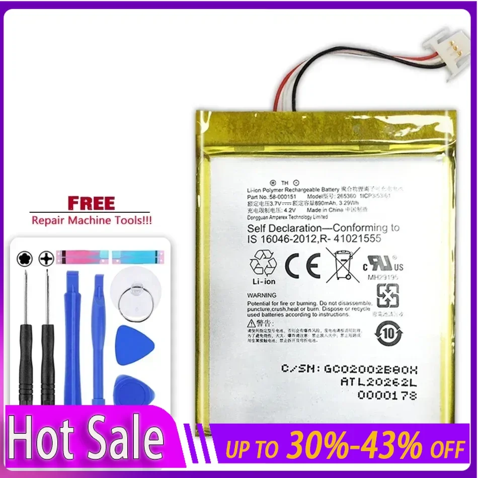 890mAh Replacemeny Battery For Amazon Kindle 7 7th Gen 6