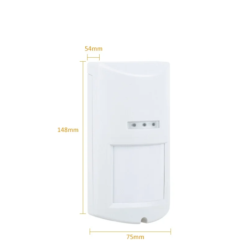 Wireless Outdoor 433MHz EV1527 Microwave Detector PIR Motion Sensor Anti-pet 12-Meter 100 Degrees Detection with Tamper Switch