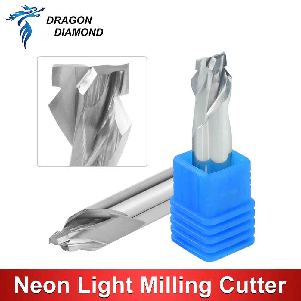 6mm 8mm 12mm Neon Light Stripe Milling Cutter CNC Router Bits LED Neon Bendable End Mill For Led Neon Signmaking