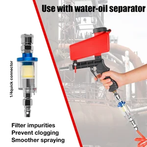 Có thể điều chỉnh khẩu súng lục phản lực cát khí nén 90 psi, máy bay phản lực cát cầm tay 2,1 pound, dụng cụ không khí trọng lực nhỏ, loại bỏ gỉ/đánh bóng 10 Súng lục khí nén ô tô bán hàng chính - 5