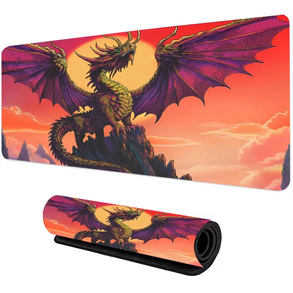 

Коврик для игровой мыши MTG-Themed, коврик для мыши для карточных игр, фантазийный крутой настольный коврик с летающим драконом, нескользящий резиновый коврик для ковриков для карточных игр