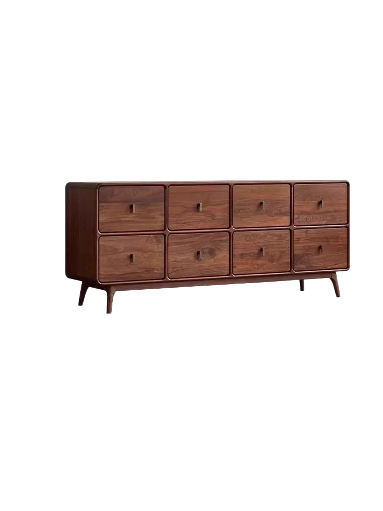 LMM solid wood eight-bucket cabinet entrance integrated storage living room side cabinet