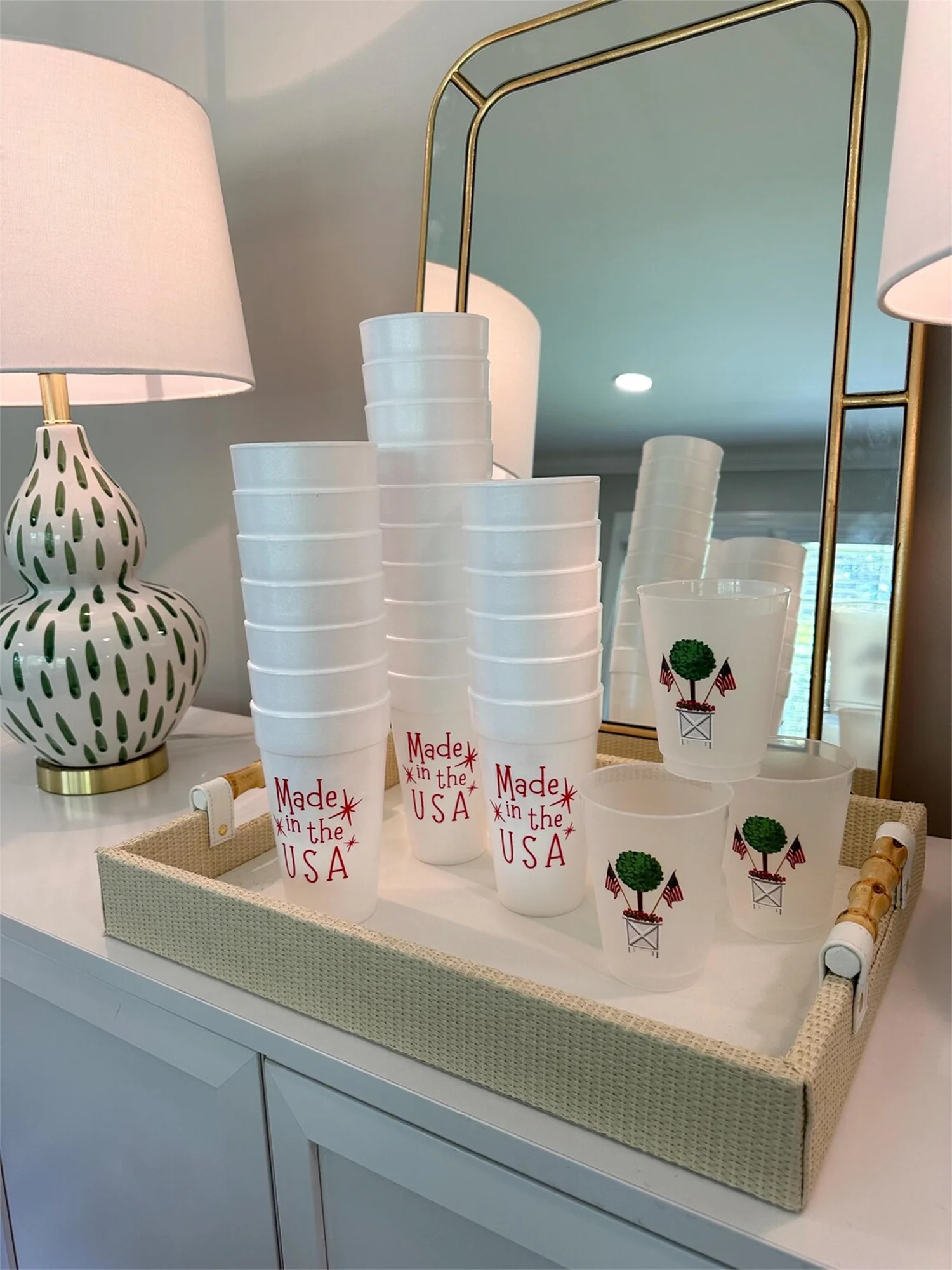 أكواب توبياري فروست فليكس الوطنية | مجموعة مكونة من 8 قطع، أكواب مقاومة للكسر | ساعة سعيدة، يوم الذكرى، الرابع من يوليو، يوم العمال، الولايات المتحدة الأمريكية، ريد واي #2