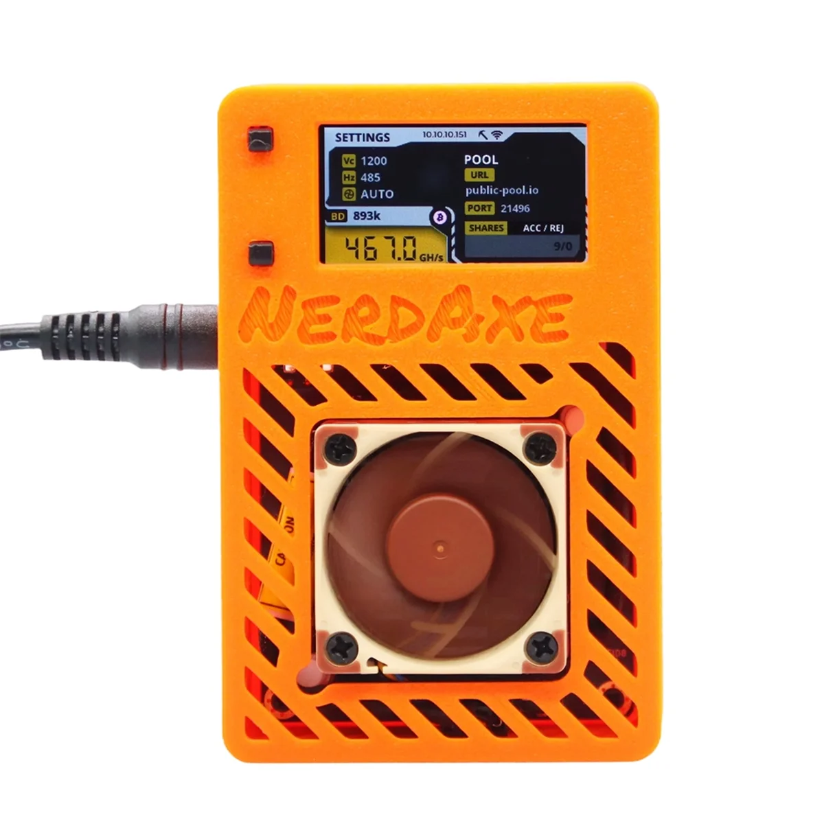 جهاز تعدين BFYLNerdAxe 500Gh/S Nerdminer 15W Bitaxe BTC مع شاشة عرض 1.9 بوصة جهاز تعدين اليانصيب مروحة صامتة قابس الاتحاد الأوروبي