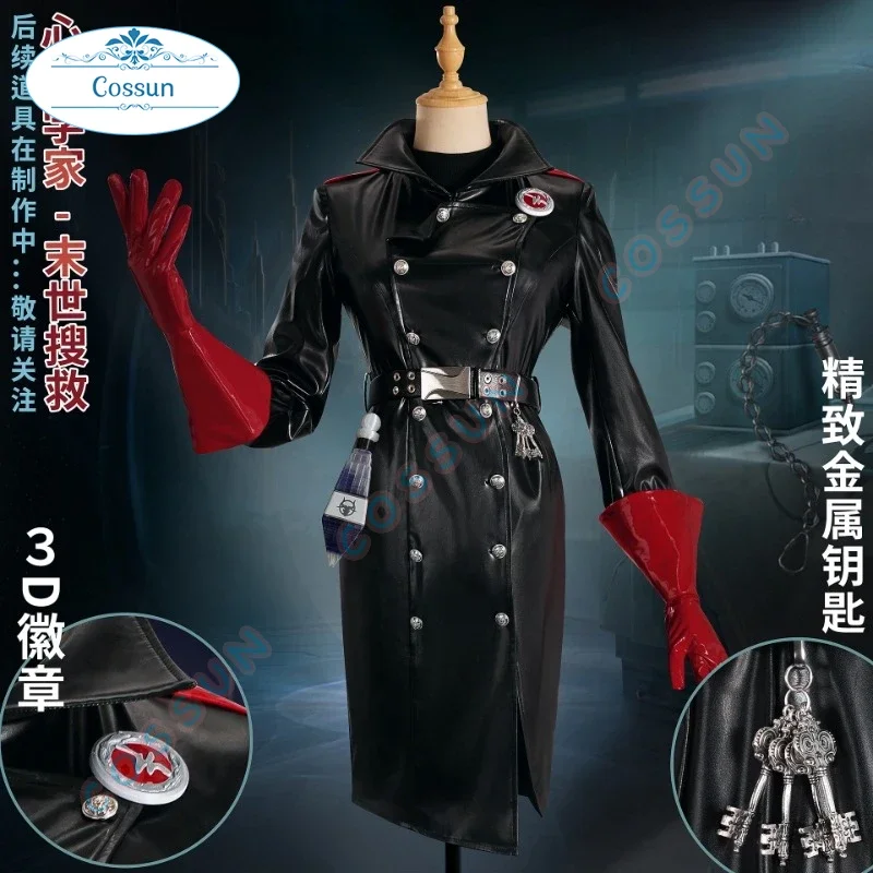 Identity V Call of The Abyss Emil Cosplay CostumeCOA Patient Cos Game Halloween Gorgeous Leather Jacket Black