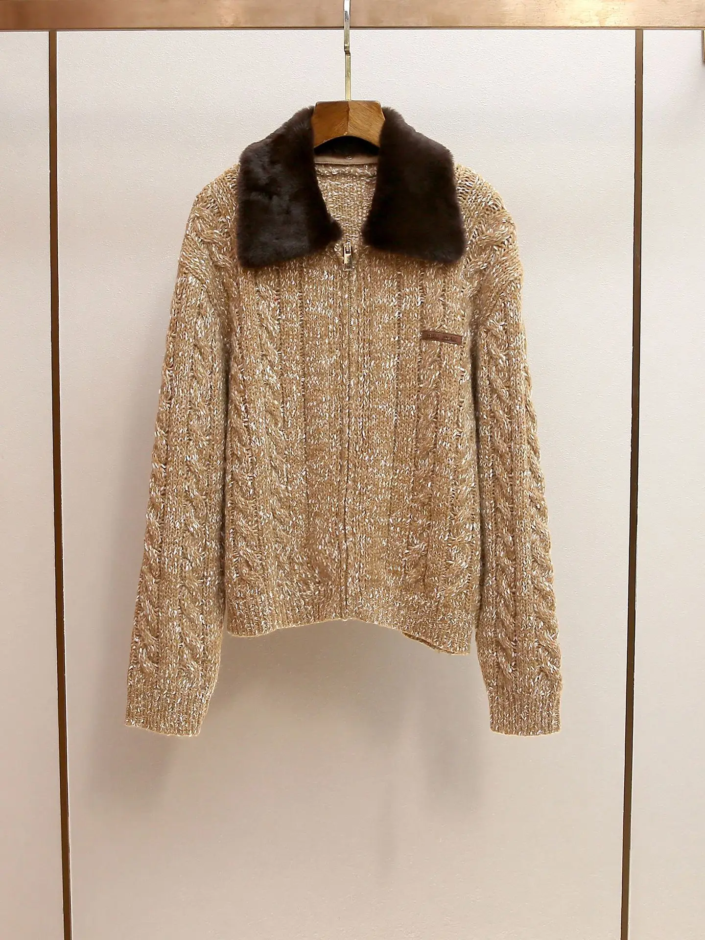 

High-end winter Korean color-blocked lapel patchwork sweater cardigan coat ropa mujer outerwears pulls femmes woman tops clearan