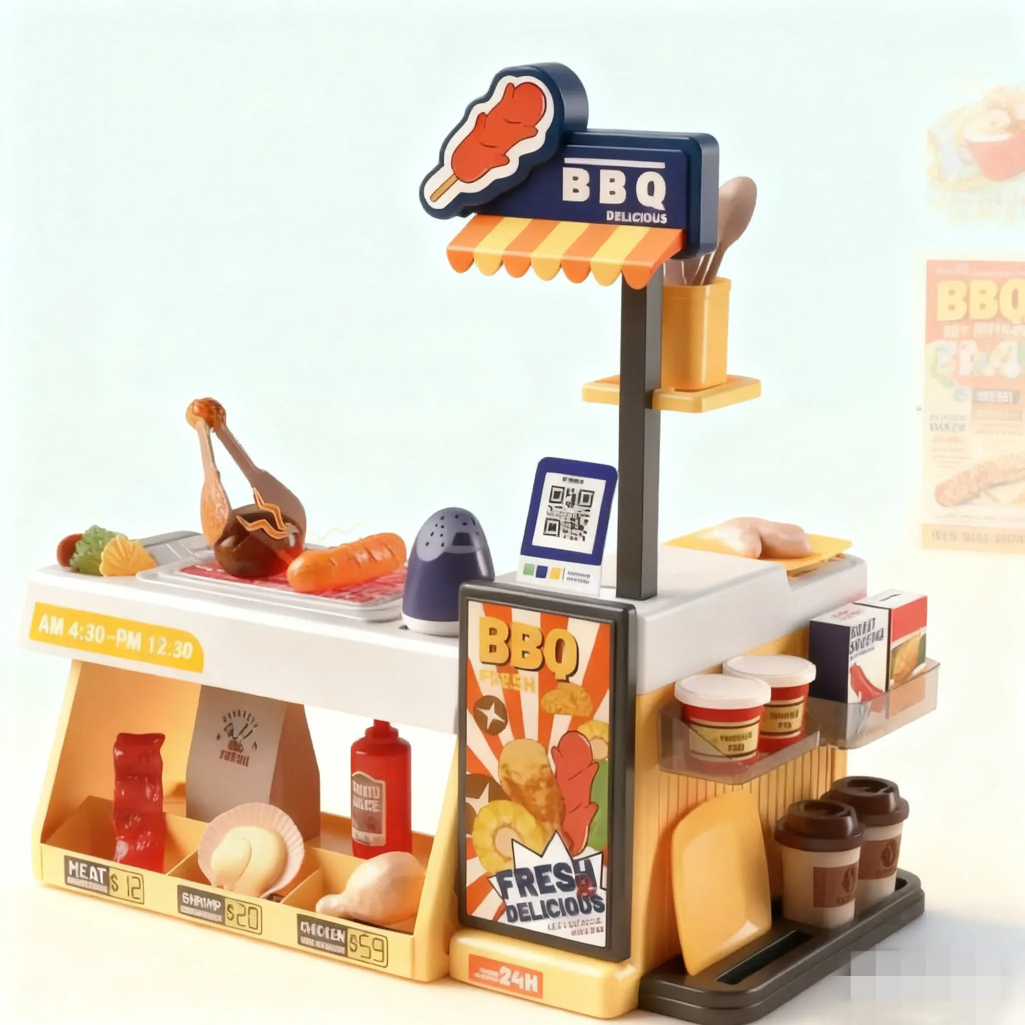 

Realistic Mini Barbecue Pretend Play Set For Girls Light Up Grilling Chicken Toys Kitchen Cooking Simulation Birthday Gift