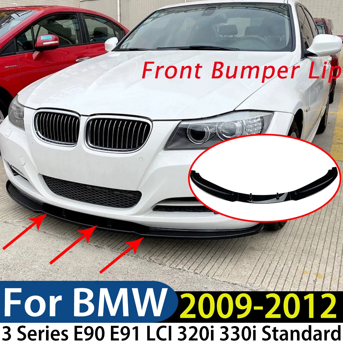 

Для BMW 3 серии E90 E91 LCI 320i 330i 2009-2012 стандартный передний бампер, разделитель губ, спойлер, диффузор, модификация, внешний вид