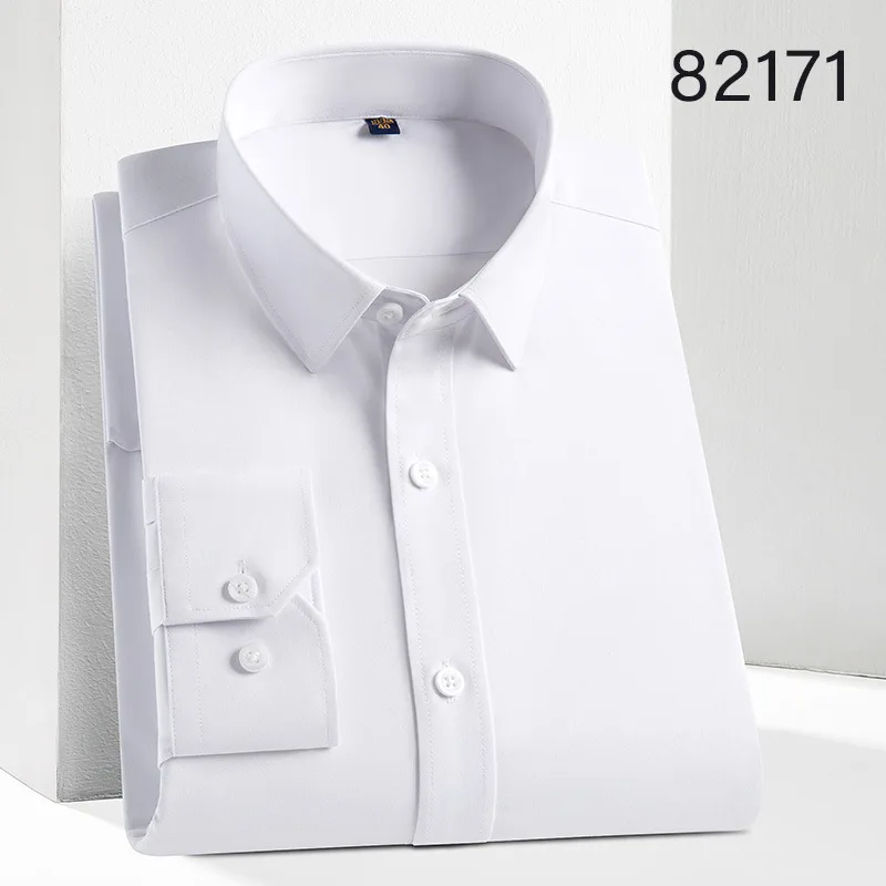 High-end Seamless Shirt Men's Long-sleeved Solid Color Comfortable Waterproof and Stain-proof Inner Men's Work Business Shirt