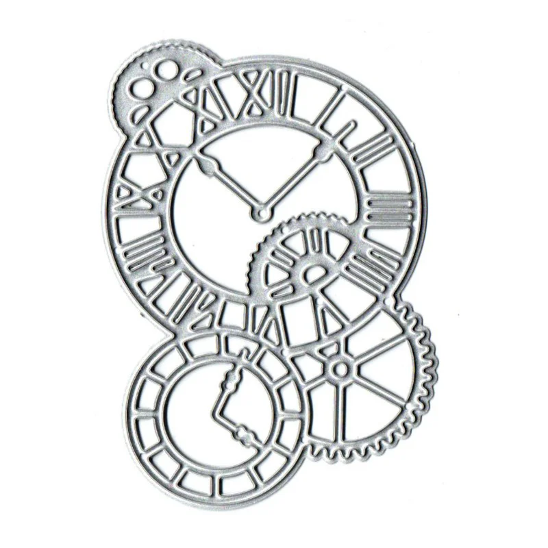 Wall Clock Gear Combination Cutting Dies Stencil DIY Scrapbooking Die Cut Card Template Mold Embossing Decoration Craft