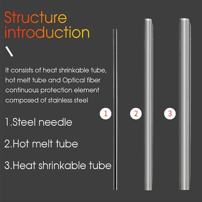 100 шт., муфты для оптоволокна (45 мм, 60 мм), термоусадочная трубка для оптоволоконного кабеля