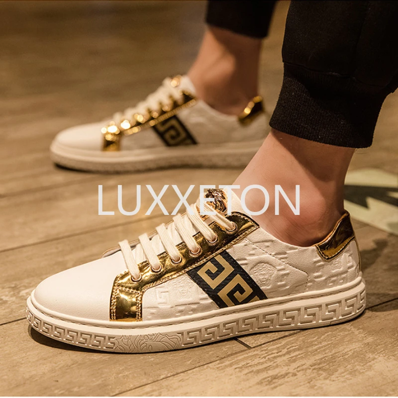 Men Casual Leather Shoes Spring New Fashionable Lightweight Comfortable Low Top Non Slip Wear Resistant Skateboard Shoes