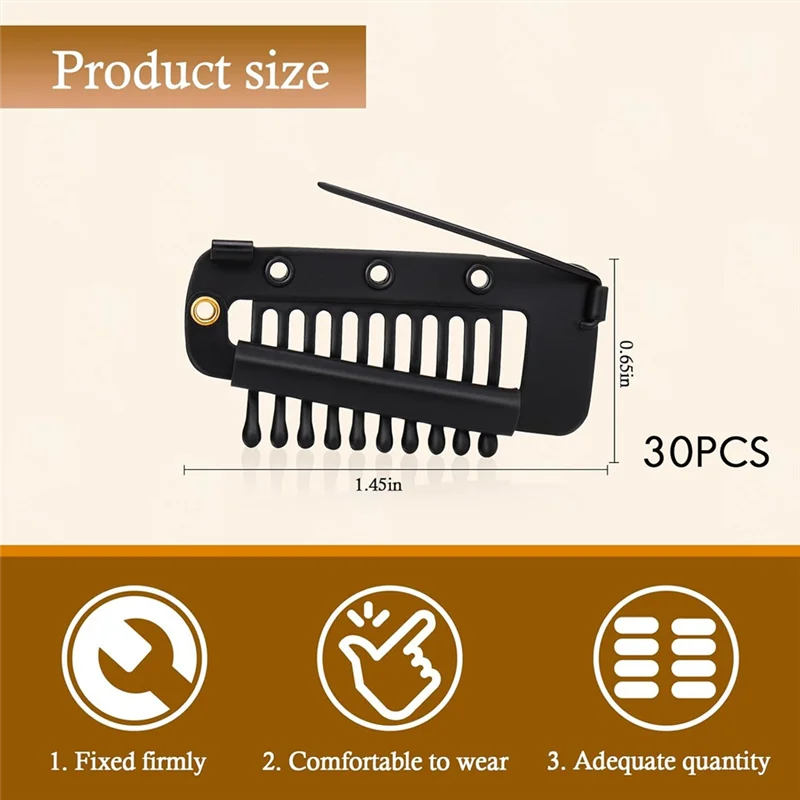 【COUPON!】إكسسوارات الشعر المستعار، 30 قطعة من وصلات الشعر المستعار، مشط صغير للنساء، مشابك تشوني ذاتية الصنع #6