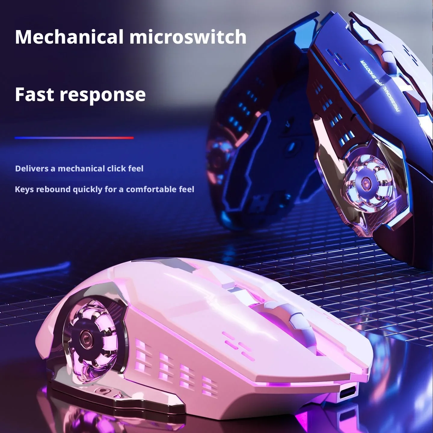RGB Light Wireless Gaming Mouse Ergonomic 6 Button Adjustable DPI Mechanical Game Mice For PC Laptop E-sports Gamer Office