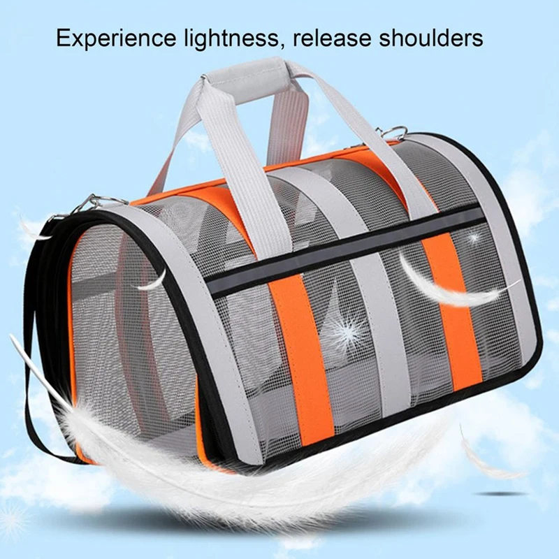 Cat Carrying Bag Dog Foldable Carrier Portable Bag Travel Carrier With Multiple Mesh Panels For Flying Visiting The Vet Promotio