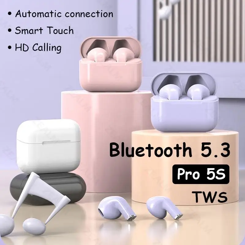 PRO5s Earphone Bluetooth 5.2 TWS Sports Outdoor Headset Wireless Headphone Earbuds Ear For Smart Phone Samsung Games Music