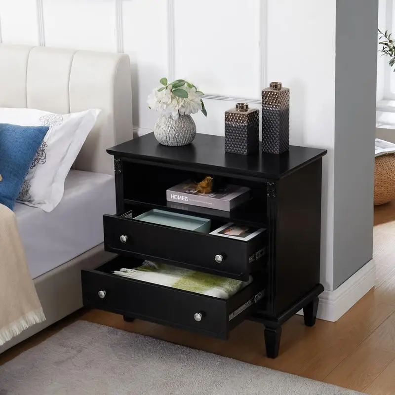 منضدة المزرعة مع قاعدة شحن، منافذ ومنافذ USB، أرجل خشبية صلبة، درجين، تصميم مساحة مفتوحة، مخدد #6