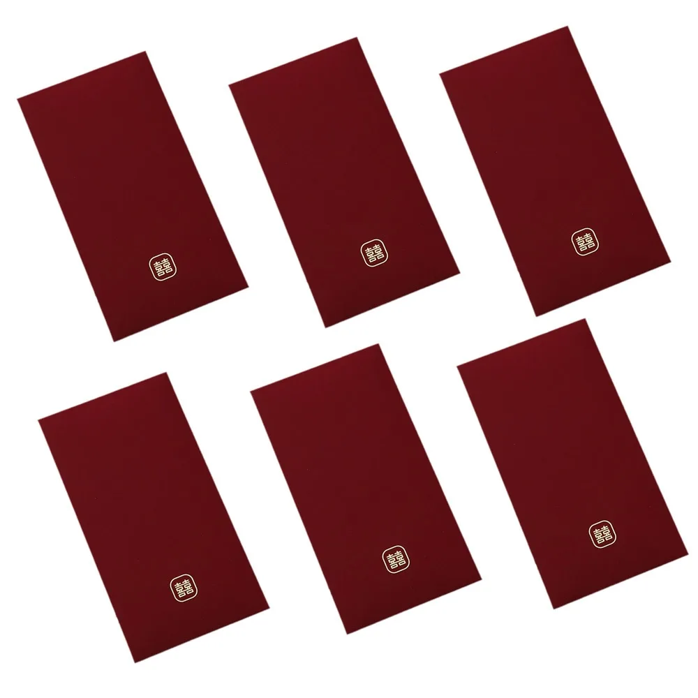 6Pcs Creative New Year Red Envelopes Chinese Style Spring Festival Cash Gift Envelopes Blessing 9*17cm Red Packets