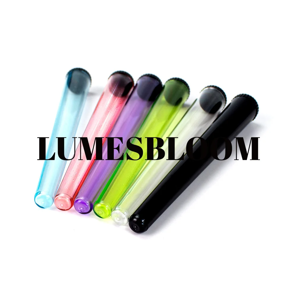 Plastic Storage Bottle Flat Lid Transparent BLANK Clear Tube Container 120mm Reusable Wrappers Packaging