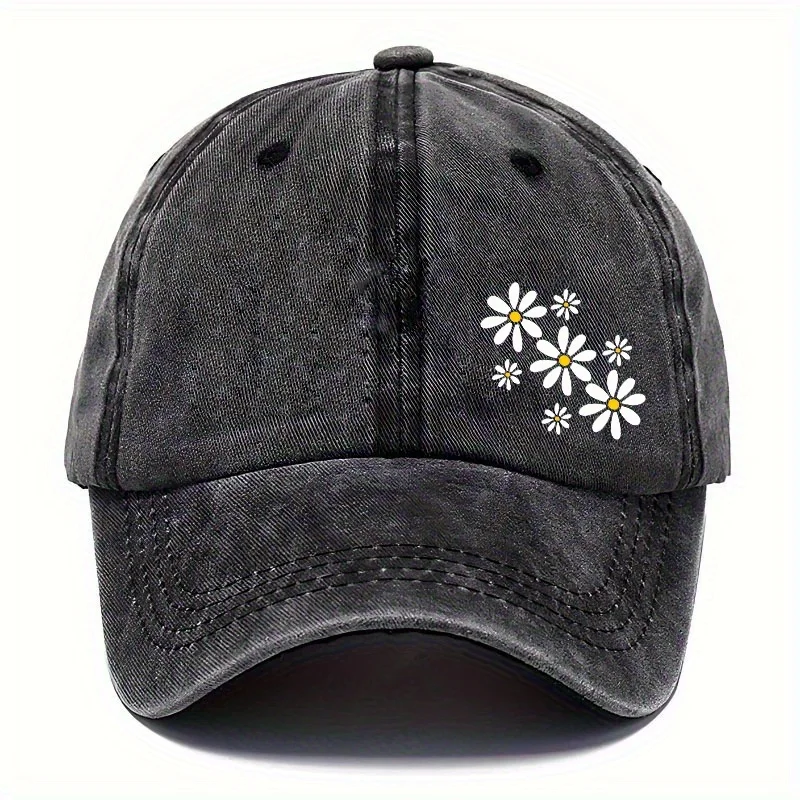 Herren-Baseballkappe mit Retro-Sonnenblumenmuster, geeignet für Strand- und Outdoor-Aktivitäten, verstellbar im Sommerstil