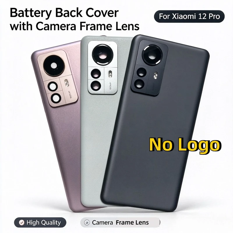 Glass Rear Cover For Xiaomi 12Pro Battery Cover Door Lid Back Housing 2201122C 2201122G With Camera Frame Lens