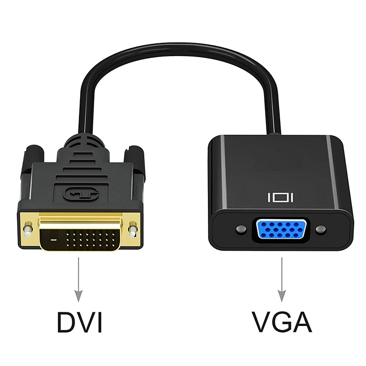 Adaptador Full HD 1080P DVI-D a VGA 24 + 1 25 pines macho a 15 pines hembra, convertidor de Cable para PC, ordenador, pantalla de Monitor HDTV