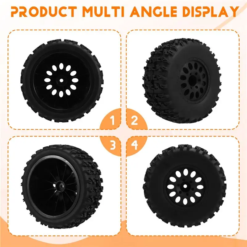 RC Wheels And Tires 4PCS 1/10 Scale RC Short Course Truck Tires For 4X4-2WD Slash Arrma Senton Tires