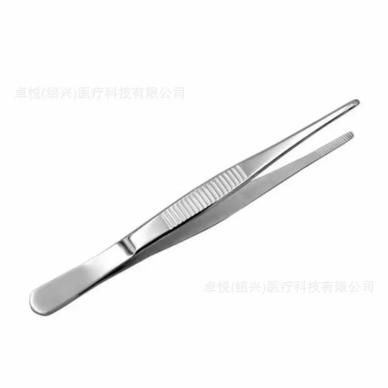 ملاقط طبية 304 أسطوانة قطنية من الفولاذ المقاوم للصدأ، صينية خصر مربعة منحنية، أداة تعقيم جراحية Tr #1