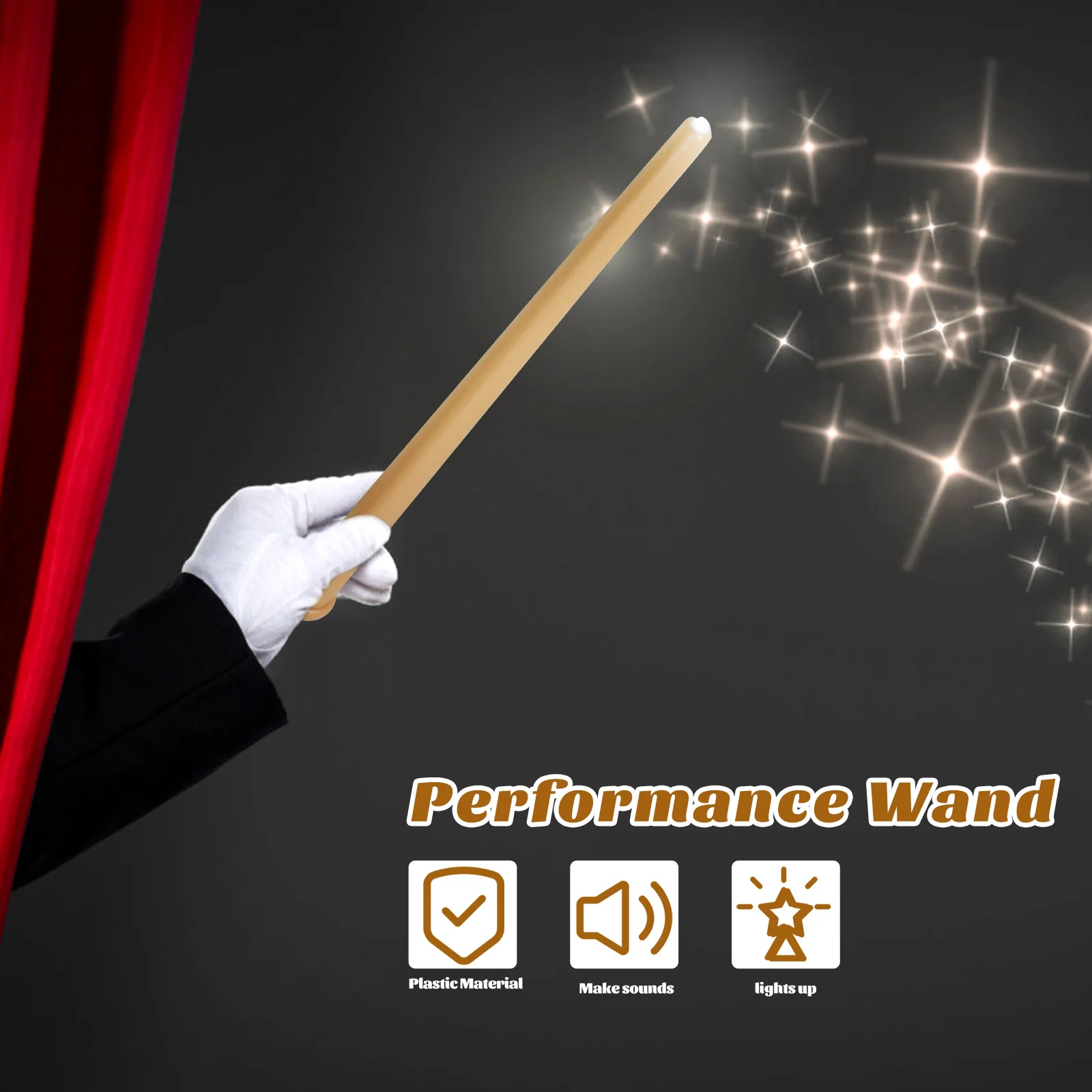 Świecący z efektami dźwiękowymi, podświetlany sztab dla dzieci na przyjęcie urodzinowe, występ sceniczny, akcesorium do cosplayu.