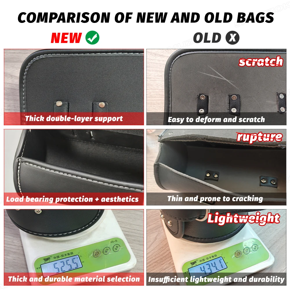 

High quality universal PU electric motorcycle side tool kit front fork bag for Harley Suzuki Kawasaki CMX500 for Honda Yamaha