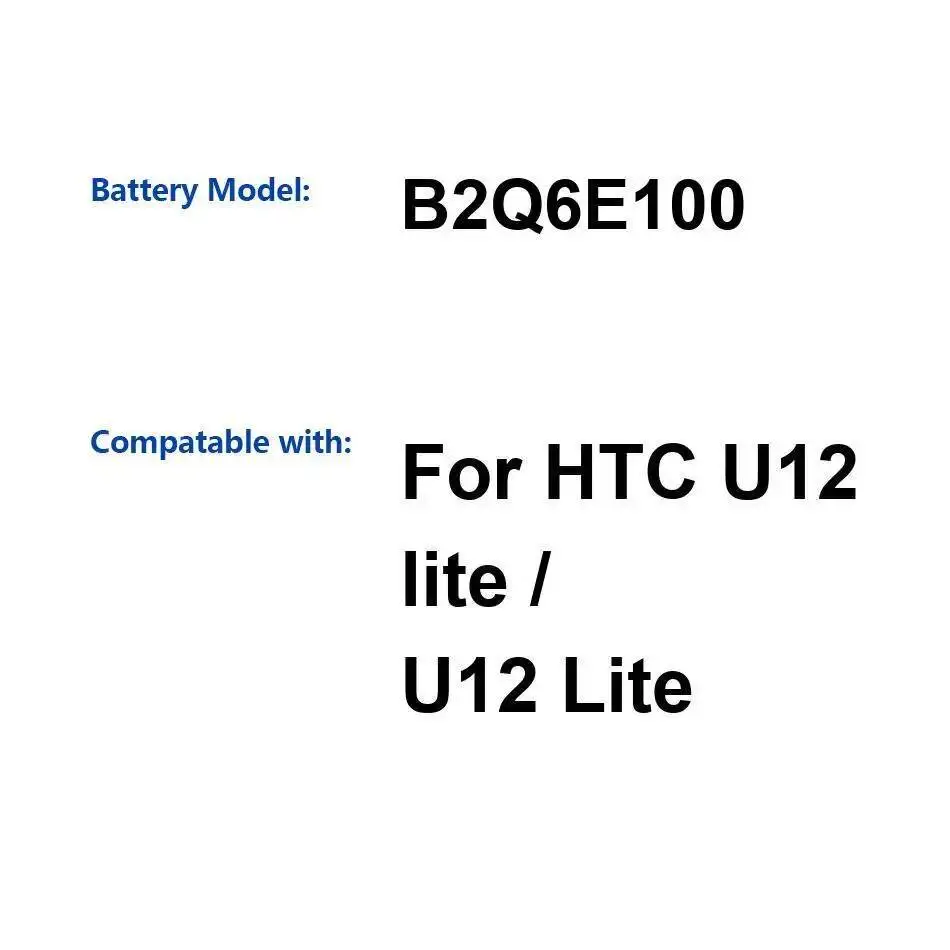 

Mobile Phone Battery High-Efficiency B2Q6E100 3600Mah For Htc U12 Lite