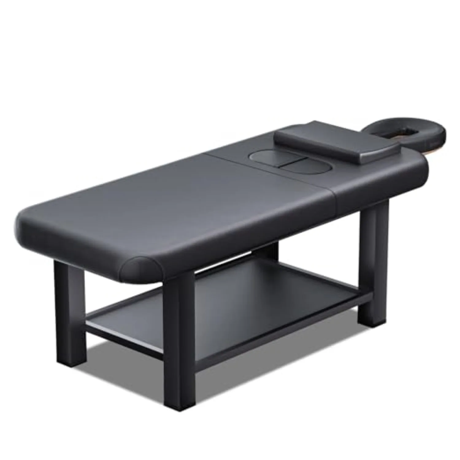 Stationary Massage Table with Memory Foam, Massage TattooTable with Adjustable Height, Facial Bed for Esthetician, PU