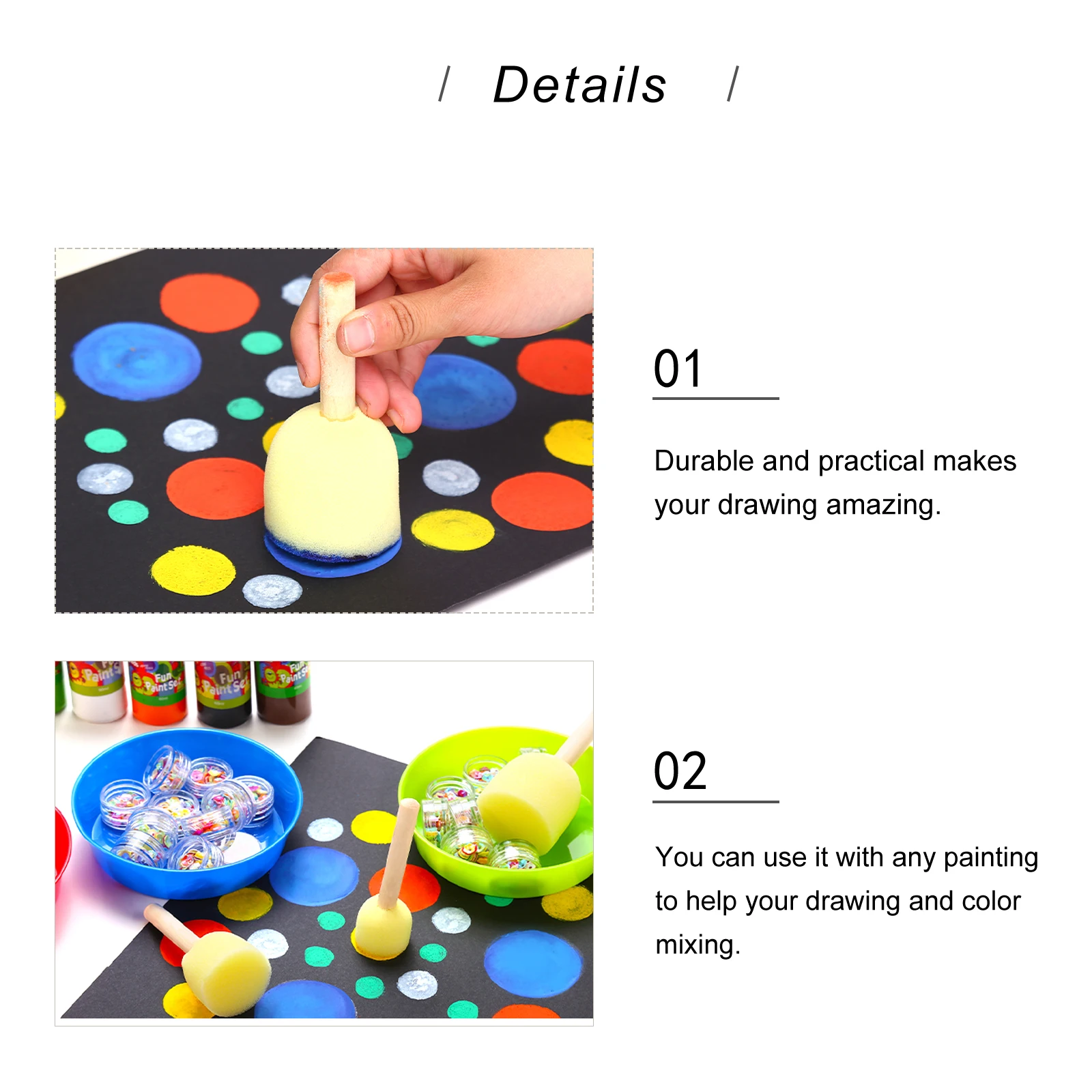 

4 Paint 5 Brushes Kids Drawing Painting Cup Set Durable Safe Lightweight Ergonomic Handle Art Supplies Preschool