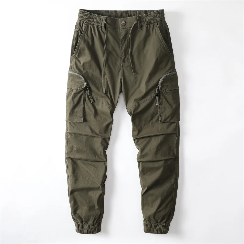 Men's Multi-Pockets Cargo Pants Solid Color Spring Casual Pants Outdoor Fashion Trousers Hiking Pants Jogger Pants