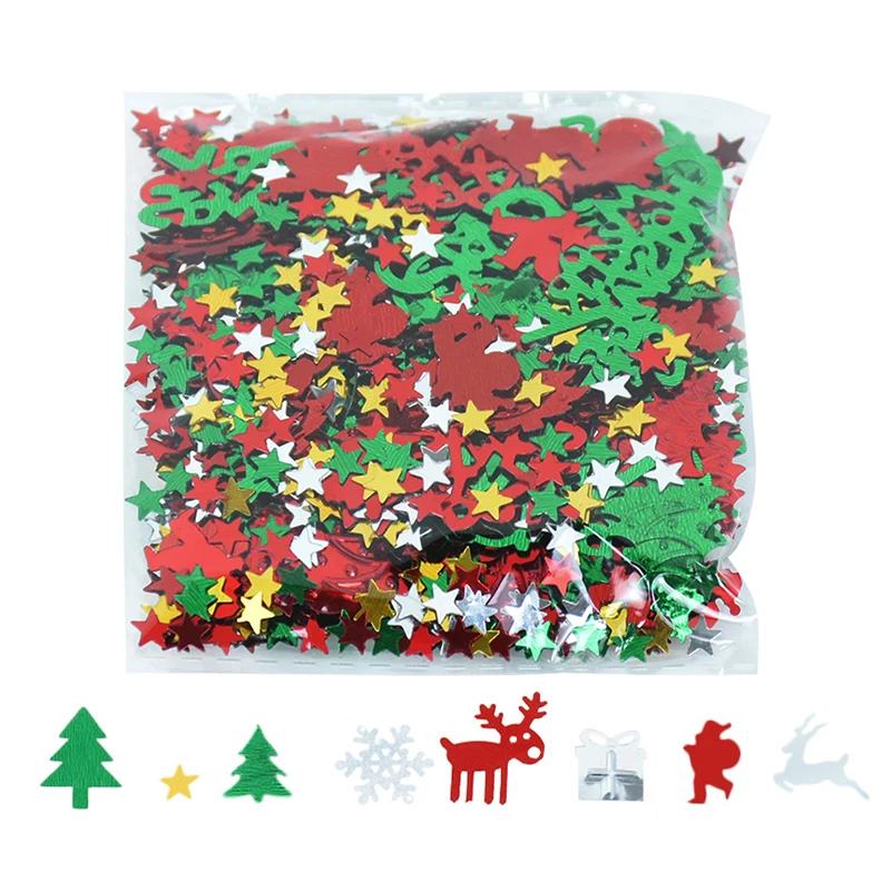 

30g Merry Christmas Confetti Santa Claus Snowflake Sequins Christmas Decoration for Home Navidad 2023 Xmas Party Supplies