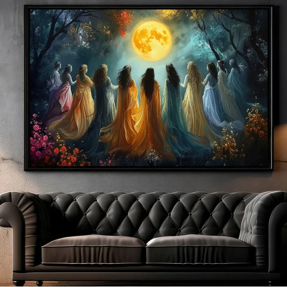 

Witches Make Magic Diamond Painting, Moon Calling Diamond Mosaic Cross Stitch Kits, Witchy Embroidery, Halloween Wall Art